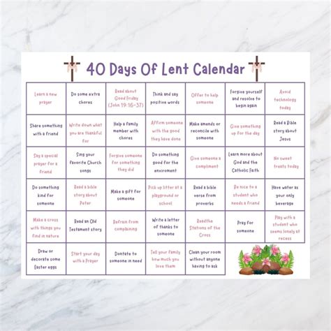 2026 Lent Calendar - Printable Calendar