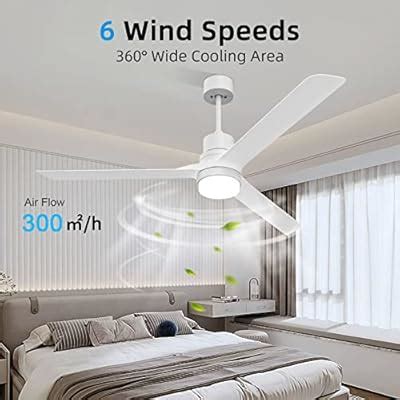 Buy alescu White Ceiling Fans with Lights,60 Modern Ceiling Fan with ...