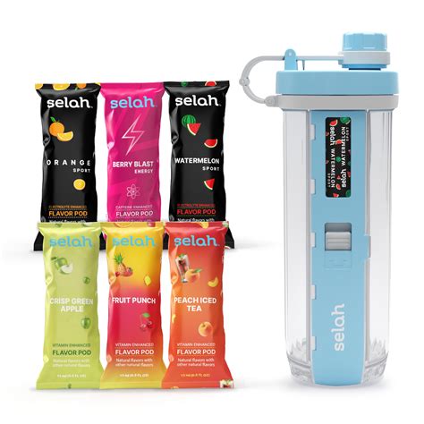 Selah Flavored Water Bottle - 20oz Water Bottle With Flavor Pods ...