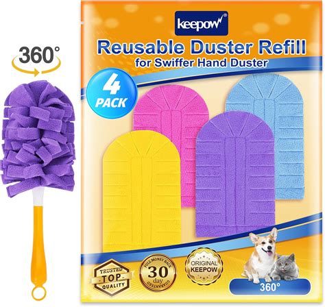 Amazon.com: KEEPOW Reusable Duster Refill Compatible with Swiffer Hand ...