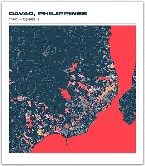 Amazon.com - Davao City Philippines Map Wall Art / Home Wall Decor Filipino Art Wall Decor ...