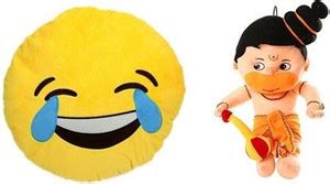 zoonio stuffed Smiley cushion -Laughing Tear Eye with Hanuman - 10 inch ...