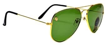 Buy LA VICTORIE | Aviator UV Protected Unisex Golden Green Sunglasses ...