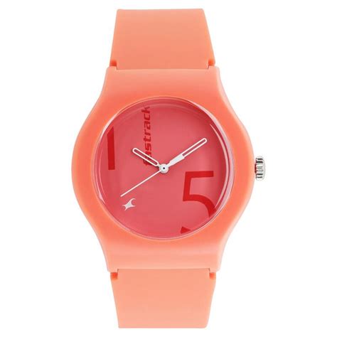 Buy Online Fastrack Quartz Analog Pink Dial Silicone Strap Watch for ...