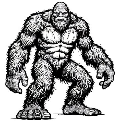 Mandala Bigfoot coloring page - GoGo Coloring