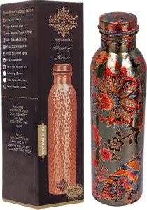 IndianArtVilla Pure Copper Floral Printed, Lacquer Coated,Dusty Green ...