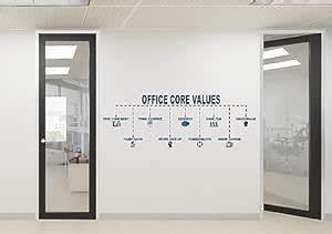 INKEDIFY 120 cm Office Core Values Wall Stickers Self Adhesive Sticker ...