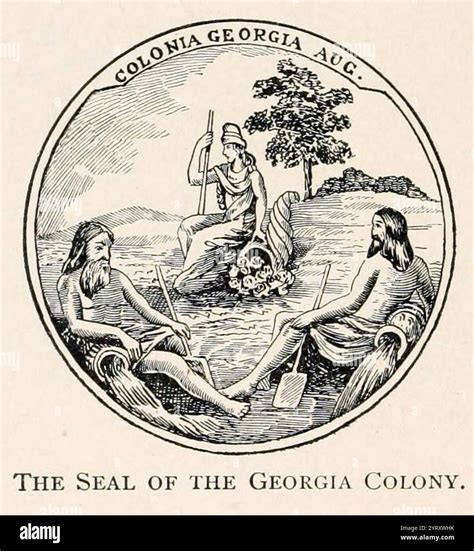 The seal of the Georgia Colony; 1732 Stock Photo - Alamy