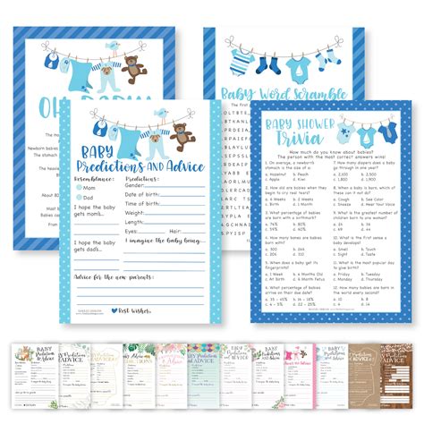 Buy Hadley Designs Blue Baby Shower Games For Boys - 50 cards, Two 25 ...