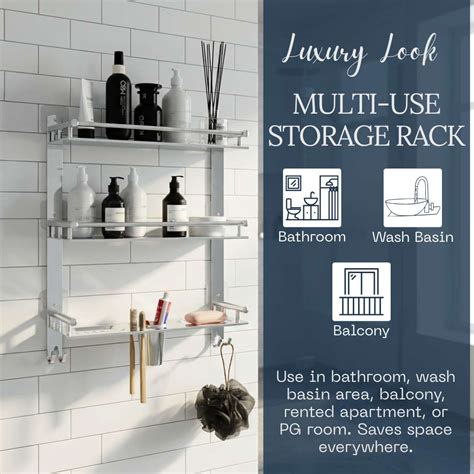 Wall Mounted Stainless Steel Bathroom Storage Shelves-Gloxy