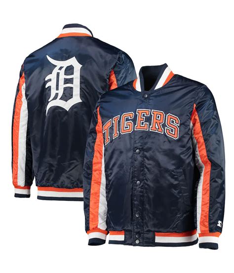 Starter Bomber Blue The Ace Detroit Tigers Jacket - Jacket Makers