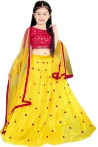 THE DENEZE HUB Girls Lehenga Choli Ethnic Wear Embroidered Lehenga ...