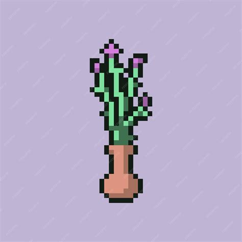 Premium Vector | Pixel art plant for game asset