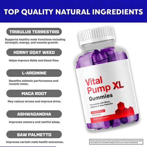 Vital Pump XL Gummies for Men Maximum Strength Vitamin Supplement 120 ...