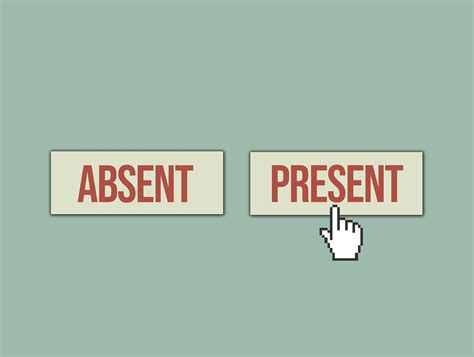 Absence and Presence Antonyms Word Card Vector Template Stock Vector ...