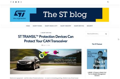 Automotive ESD protection devices for CAN & LIN bus - STマイクロエレクトロニクス