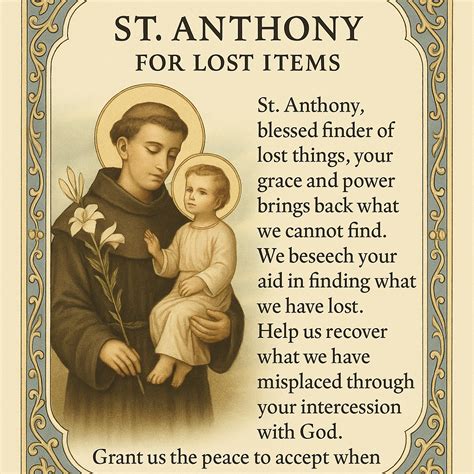 St. Anthony of Padua Patron Saint of Lost Items - Prayer For Online Class