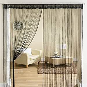 Buy homesazz Polyresin Plain Design Thread Sheer String Door Curtain ...