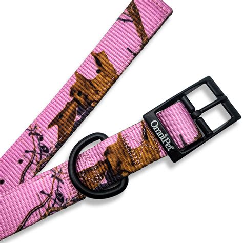 1" Hunting Camo Nylon Center Ring Dog Collar with Brass Name Plate ...