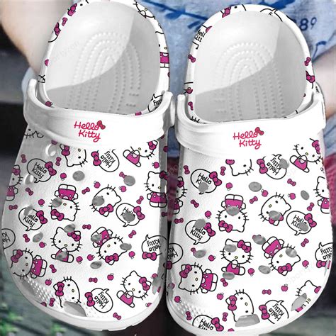 Hello Kitty So Cute Pink White Clogs Shoes #L | White clogs shoes ...