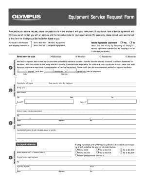 Equipment Service Request Form - Olympus America - Fill and Sign ...