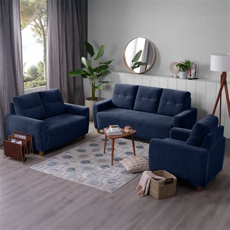 Buy Sleepyhead Yolo 1 Seater Berry Blue Fabric Sofa Onlin...