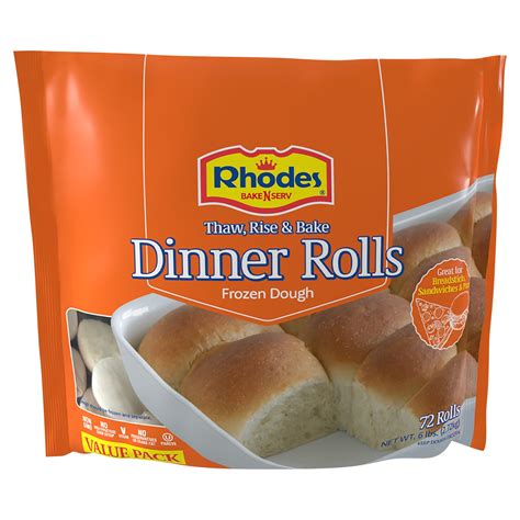 Rhodes Bake-N-Serv Yeast Dinner Rolls, Bag, 72 White Dinner Rolls | Fig App