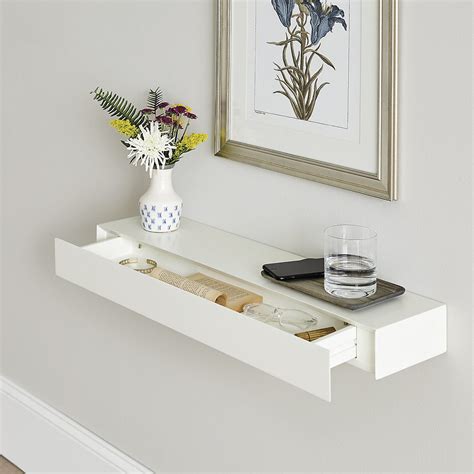 White Floating Shelf With Drawer - Drawing Tips Guide