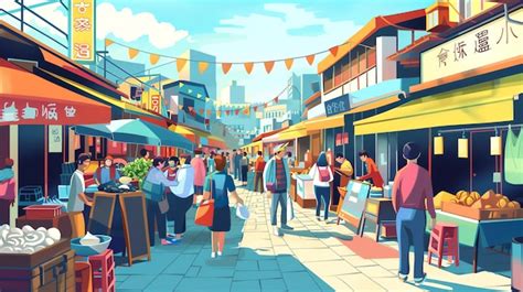 Street Market Cartoon 的图像结果