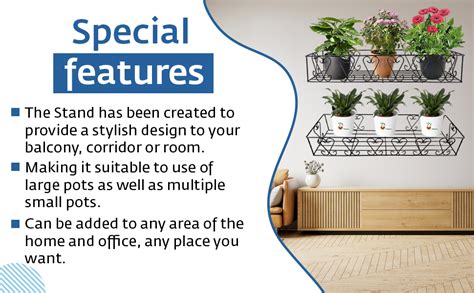 Niyara | Metal Planter Stand | Flower Pot Stand for Railing Planters ...
