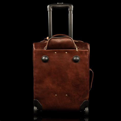 Leather Carry On Luggage with Wheels for Men | Small Rolling Suitcase ...