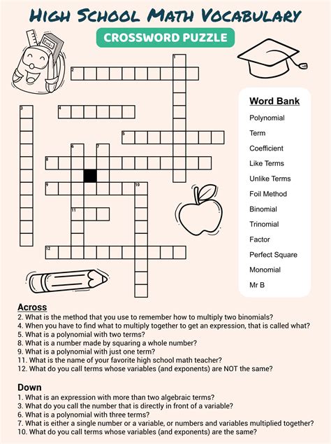 Crossword Puzzles For High School Students at Timothy Greenwell blog