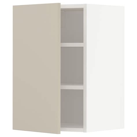 METOD wall cabinet with shelves, white/Havstorp beige, 40x37x60 cm ...