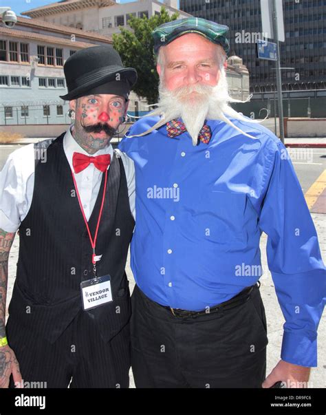 Richie the Barber with a competitor The Los Angeles Beard and Mustache ...