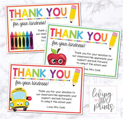 Thank You Note From Teacher, Editable Thank You, Back to School Thank ...