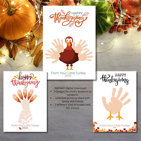 Thanksgiving Handprint Craft, Thanksgiving Footprint Craft, Turkey Handprint Kids Craft, Turkey ...