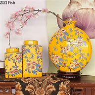 Image result for gold floor vase living room