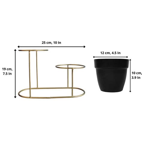 Double Pot Black Tabletop Metal Planter – Leafy Island