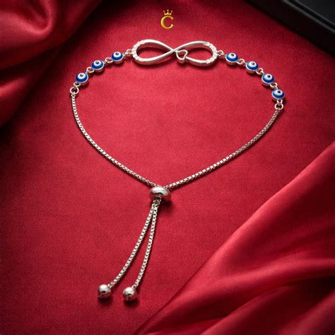 Silver Evil Eye Infinity Bracelet | Celestora