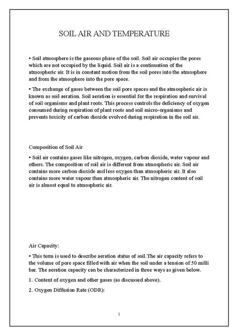 SOIL AIR AND Temperature - SOIL AIR AND TEMPERATURE Soil atmosphere is ...