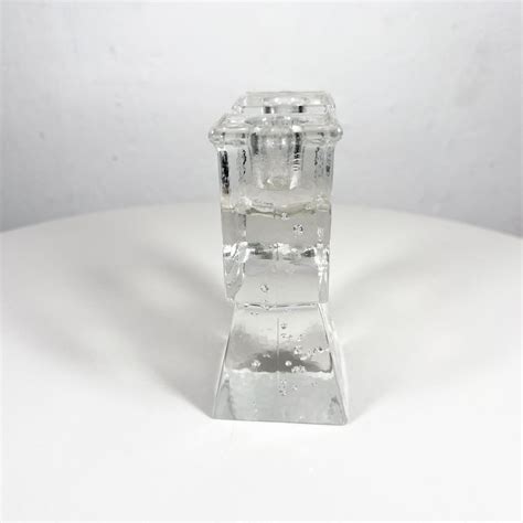 Modern Art Glass Tower Dual Candle Holder Mikasa Walther West Germany ...