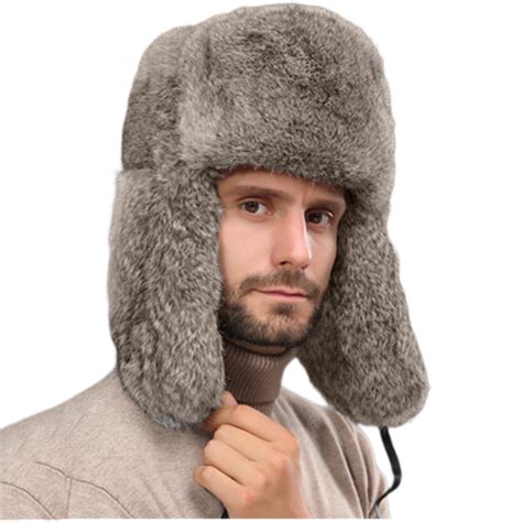 POIUYTR Winter Hat for Men Ushanka Trapper Hat with Earflaps Warmer ...