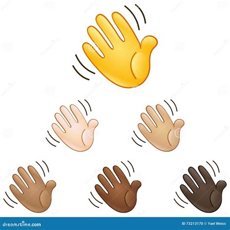 Waving hand sign emoji stock vector. Illustration of ethnic - 73213170