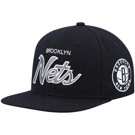 Mitchell Ness Brooklyn Nets Hardwood Classics Script 20 Snapback Hat ...