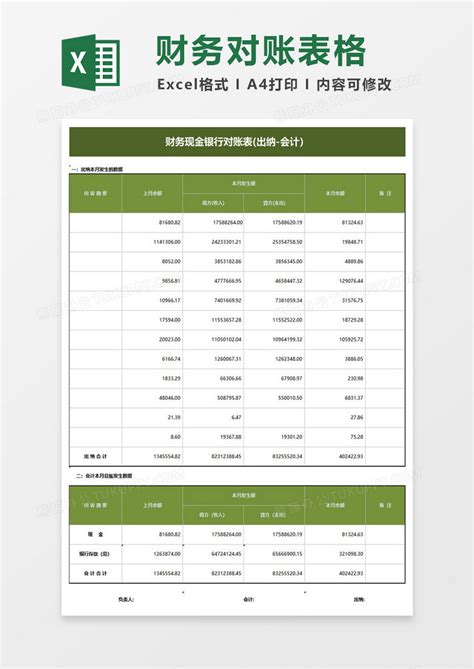 账务总账表Excel模板下载_熊猫办公