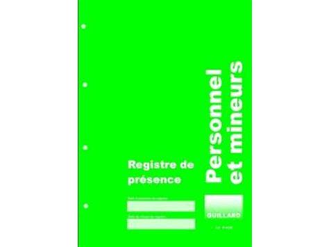 Registre de présence des mineurs et du personnel - R.ACM | Contact ...