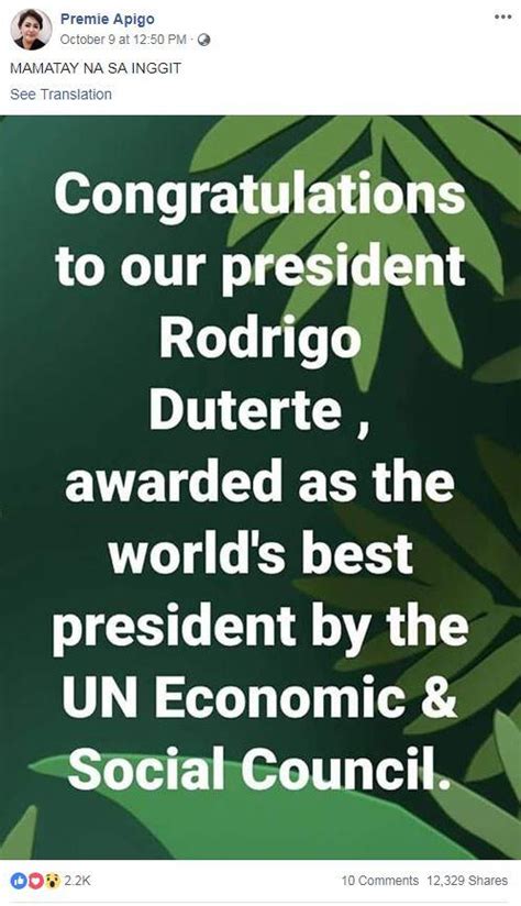 No, a UN agency has not named Philippine leader Rodrigo Duterte ‘world ...