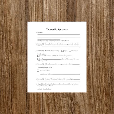 Partnership Agreement Form 的图像结果