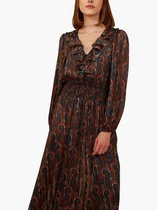 Traffic People Swirls & Strangers Print Midi Dress, Black