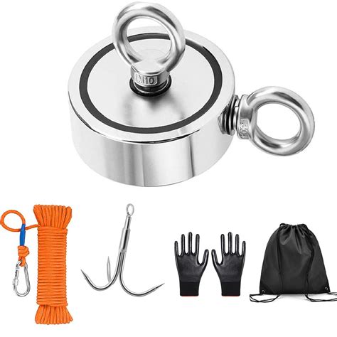 Pacify Magnet Fishing Kit 1000 lbs Double Sided N38 Neodymium Fishing ...